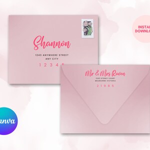 Direccionamiento de sobres, Sobres de bricolaje, Medio cumpleaños, Fiesta de cumpleaños de 6 meses, 1/2 cumpleaños, Plantilla Canva, Dirección de carta, Etiquetas, Niña, HB01