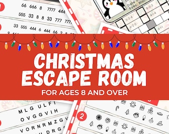 Christmas Escape Room for Kids, Printable Holiday Party Game, Xmas Activity, Escape Room at Home, Family Game Night, Kids Mystery Puzzle