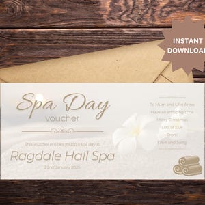 Spa-dagcadeaubon, verwennen, Valentijnsdag, voor haar, verjaardag, jubileum, bewerkbare canvassjabloon, digitaal, direct downloaden