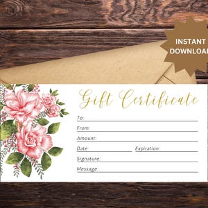 Business Gift Voucher Canva Template - Spa Salon Restaurant Birthday Anniversary Client Value Customers Gifts Canva Instant Download