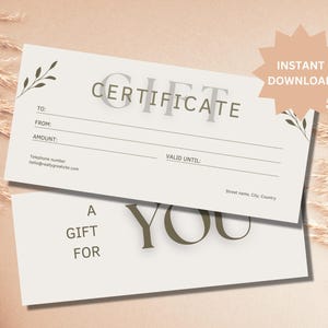 Carte-cadeau modifiable pour une journée au spa | Salon | Beauté | Entreprise | Certificat | Prenez soin de vous | Modèle de toile | Numérique | Pour elle | Téléchargement instantané