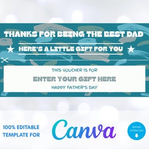 Vatertagsgeschenkgutschein, Erfahrung, Für ihn, Vater, Gad, Opa, Canva Bearbeitbare Vorlage, Ausdruck zu Hause, Digital, Sofort-Download