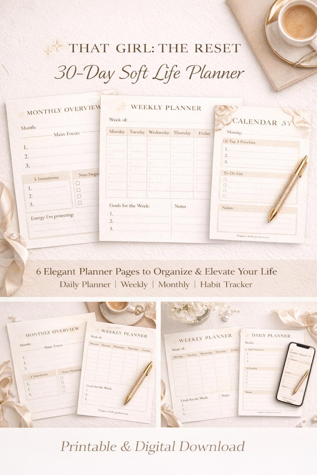 That Girl: the Reset – 30 Day Soft Life Planner | Digital Self Care ...