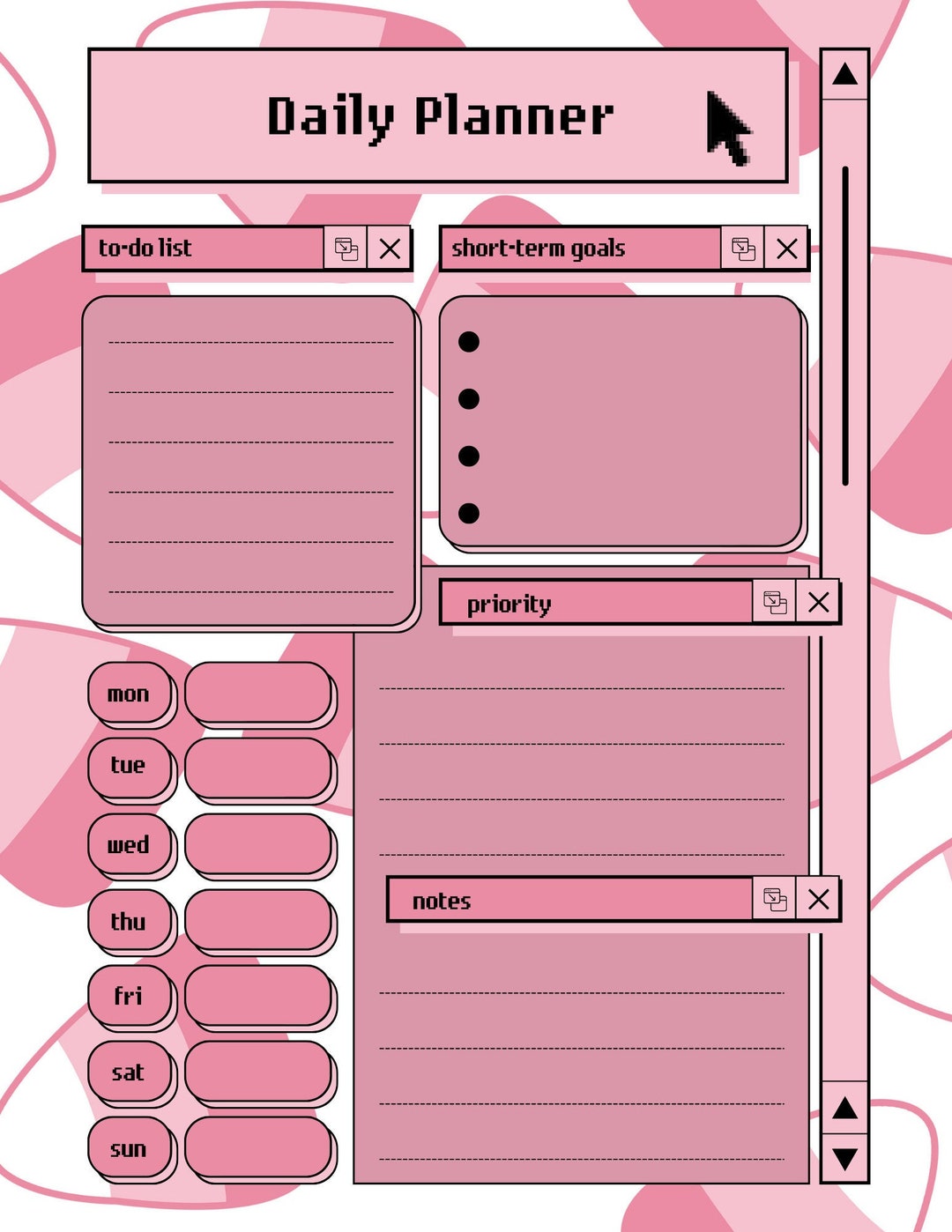 Pink Halloween Digital Planner, Daily Printable and Digital Planner ...