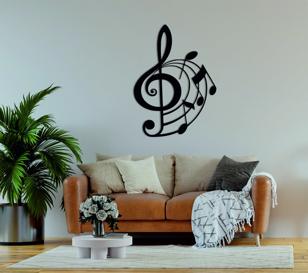 Metal Music Wall Art Metal Wall Hangings Music Notes Wall Etsy