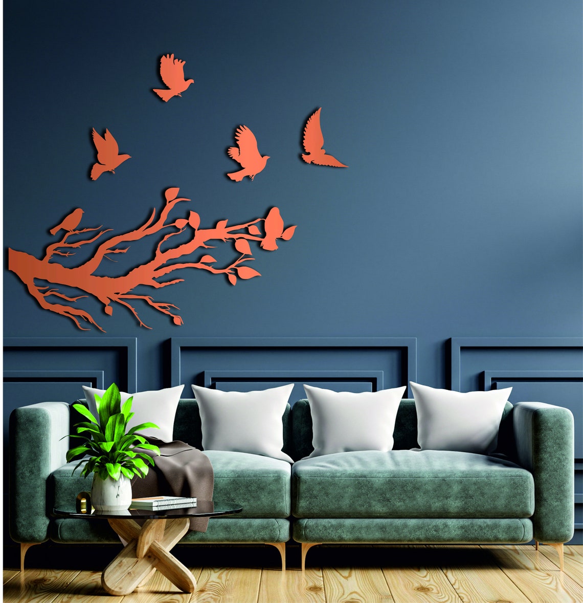 Birds Metal Wall Decor Birds Metal Wall Art Birds on Branch - Etsy