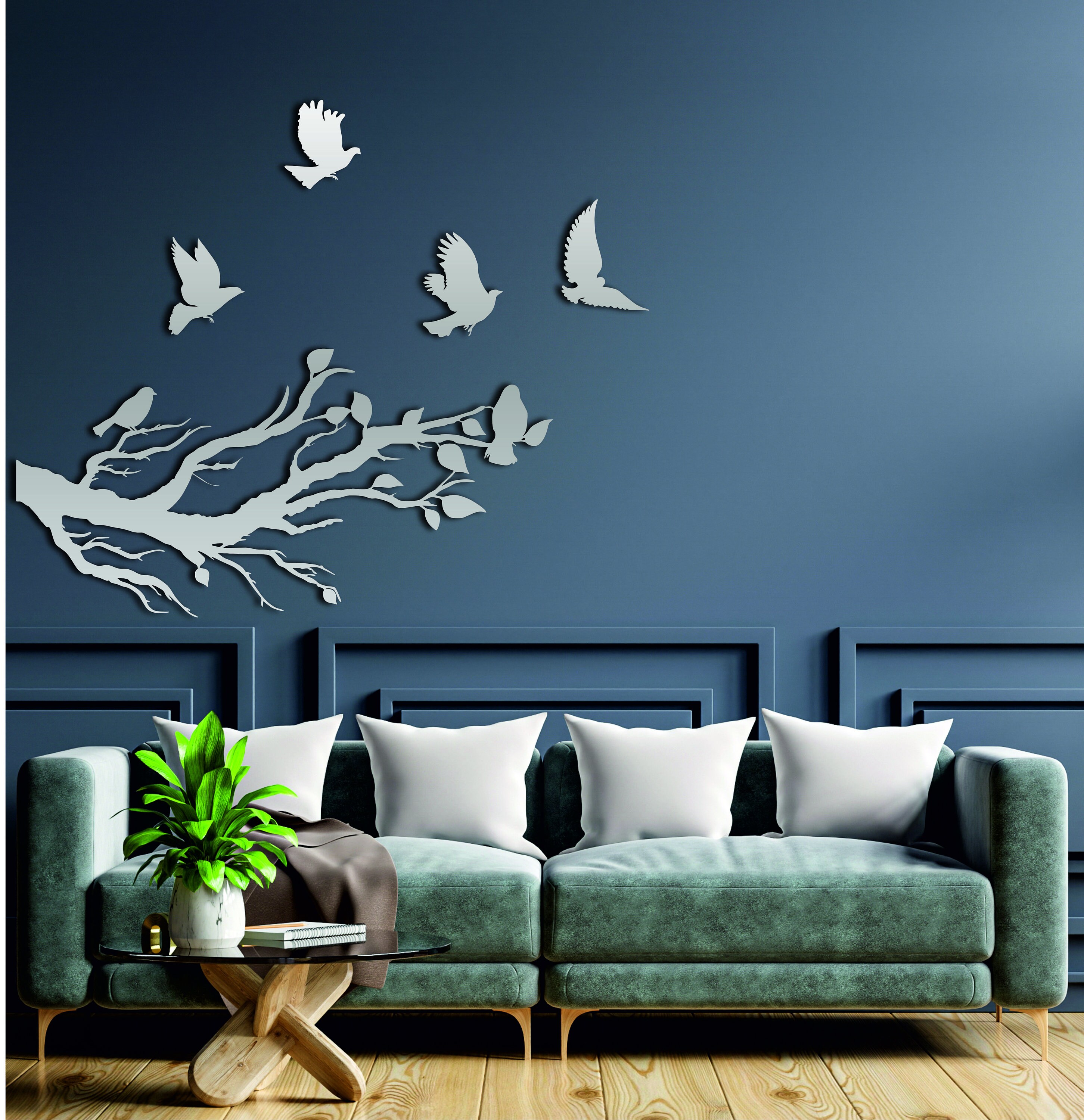 Birds Metal Wall Decor Birds Metal Wall Art Birds on Branch Etsy