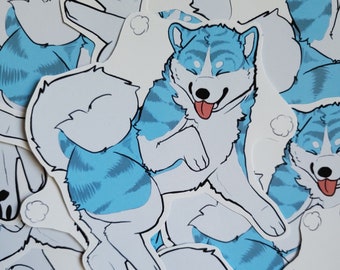 Blue Akita Sticker