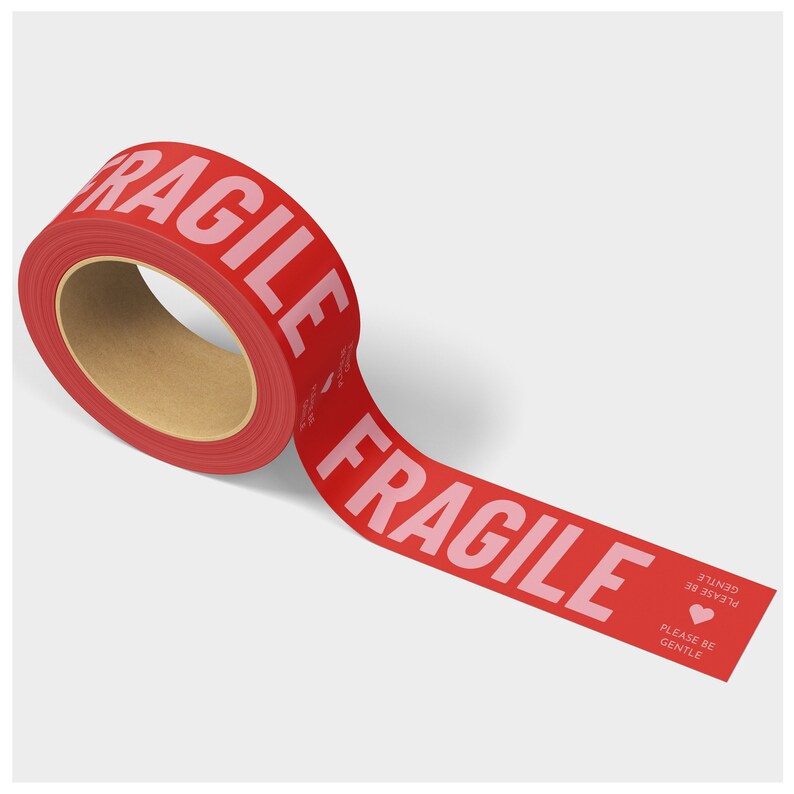 Fragile Packing Tape, Please Be Gentle, Modern Unique Shipping Tape for