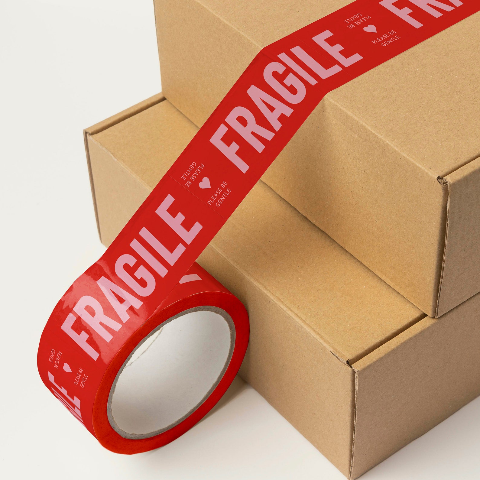 Fragile Packing Tape, Please Be Gentle, Modern Unique Shipping Tape for