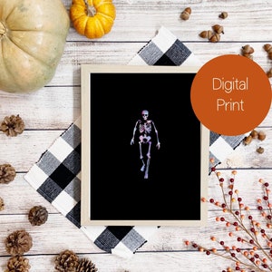 Minimalistische Skelett Halloween Dekoration | Halloween Skelett Dekor | Minimalistisches Halloween-Dekor | Skelett Art Printable | Skelett druckbare