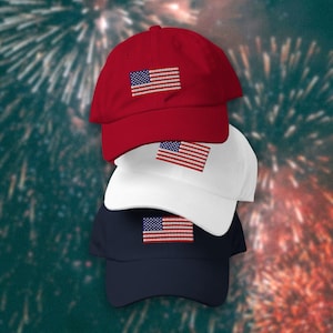 Gorra de papá con la bandera de EE. UU. / Gorra americana, gorra de EE. UU., gorra bordada, gorra de papá, ropa americana, ropa de EE. UU.