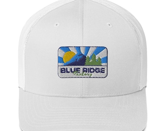 Blue Ridge Parkway Trucker Hat #2 | Kapelusz Virginia, Appalachy, Karolina Północna, Czapka Trucker, Nature copy
