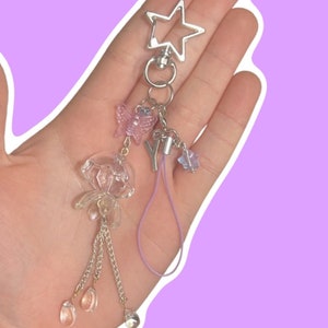 Purple Glass  jellyfish keychain