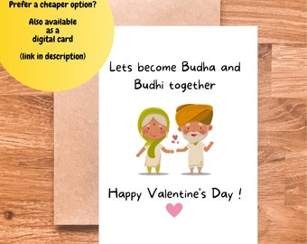 Happy Valentine's day card - budha and budhi - lets grow old together - South-Asian, Desi Cards, Punjabi - funny