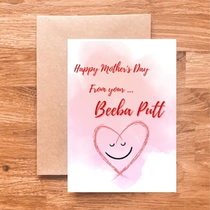 Happy Mother's day card - beeba Puth - South-Asian, Desi Cards, Punjabi - divertente