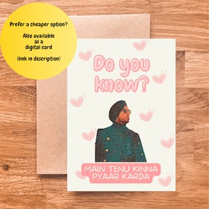 Czy wiesz? - Karta inspirowana Diljit Dosanjh - Szczęśliwej rocznicy Walentynek - Południowoazjatyckie, Desi Cards, Punjabi