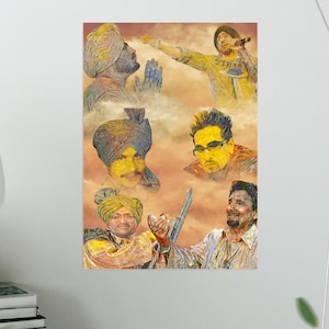 Poster or Canvas - Bhangra Punjabi legends - Sikh Wall Art, Punjab, Indian - South Asian