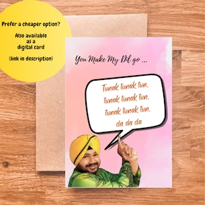 Desi Anniversary Valentine's Day Card - Daler Mehndi ispirato - Tunak Tunak - Divertente - Indiano - Sikh - Punjabi - Sud asiatico - Biglietti di auguri