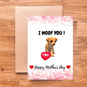 Tarjeta del día de la madre del perro - Tarjetas divertidas y lindas - tarjeta de cachorro
