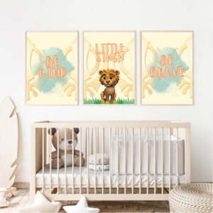 Set of 3 Baby Prints | Little Singh Baby Boy | Lion cub Print - Sikh Nursery art