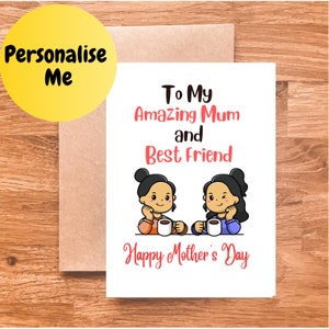Tarjeta del día de la madre - Mi mejor amigo - Sudasiático, Desi Cards, Punjabi Writing - divertido - Lindo