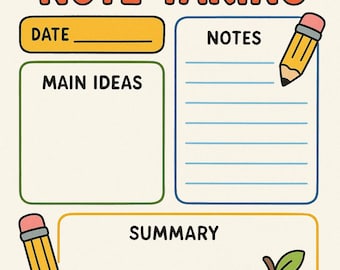 Note-Taking Template for Kids