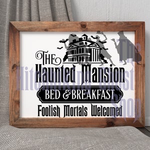 Halloween Bed and Breakfast SVG Bestand, Haunted Bed and Breakfast, Halloween SVG Bestand, Haunted Design PNG-bestand
