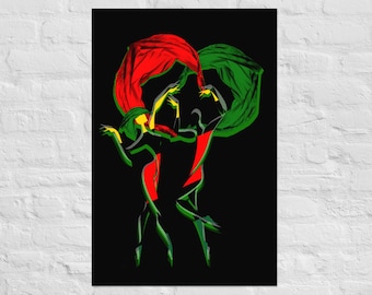 Dance Poster, African Print Poster,Love Poster, African Print, Romance Print , Valentine Day Poster, Couple Art Poster, Heart Poster