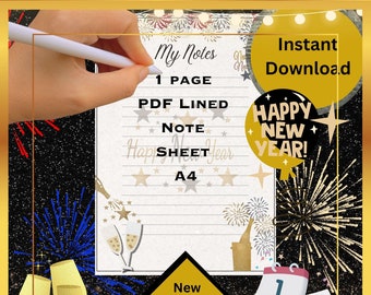 printable notepad, cute notepad, happy new year ,new year notepad, cute notepad printable themes, printable notepad page