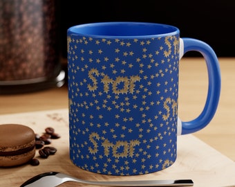 Star mug, Gift for a Star, Holiday mugs, Blue Mugs, Star Lovers, Gifts for him and her,11oz Accent Mug