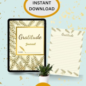 Gratitude Journal,  INSTANT DOWNLOAD, PDF, Give Thanks Daily