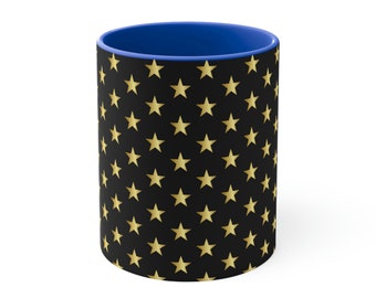 Cup of Stars, Unique Mug, T Cup, Ceramic Tea Mug, Coffee Mug, Mug Gift, Star mug, gold star mug, gift ideas, star mug, 11oz Accent Mug