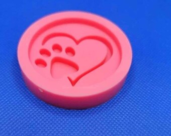 Heart & Paw Print Silicone Mold - Baking, Phone Grips, Badge Reels, Chocolates, Wax Melts, Resin