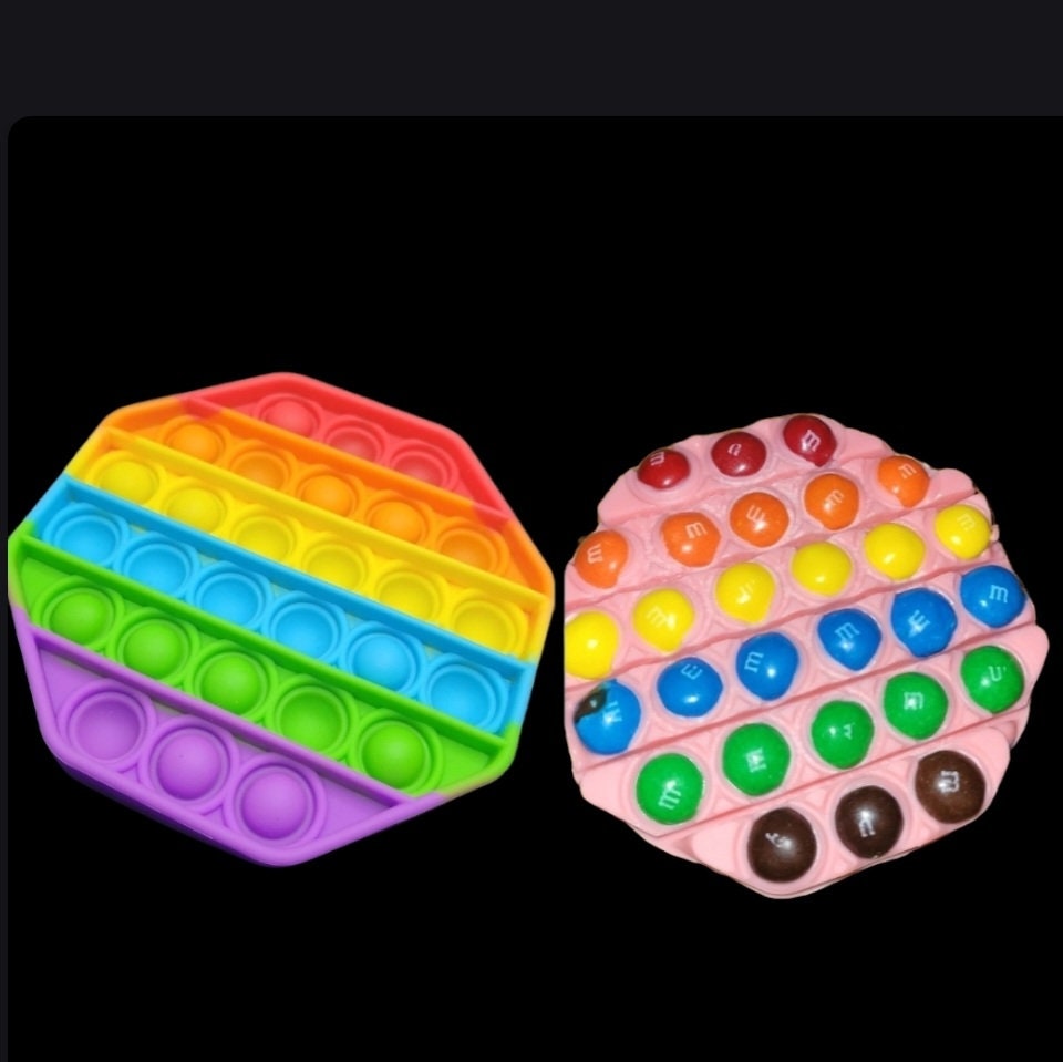 Colorful Octagon Fidget Popper Silicone Mold for Candy Bars & Chocolates