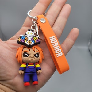 3D Hororr Figure Keychain with Carrying Strap