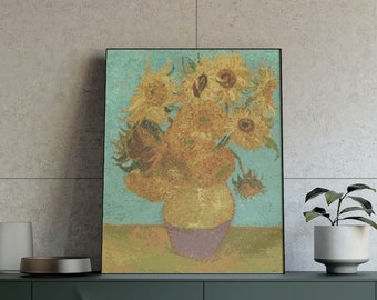 Patrón de punto de cruz "Girasoles de Van Gogh": Descarga instantánea (PDF, SVG)