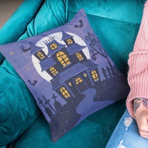 Haunting House| Halloween Cross Stitch Pattern | Quality Design | Instant Download PDF | Three Counted Charts Included