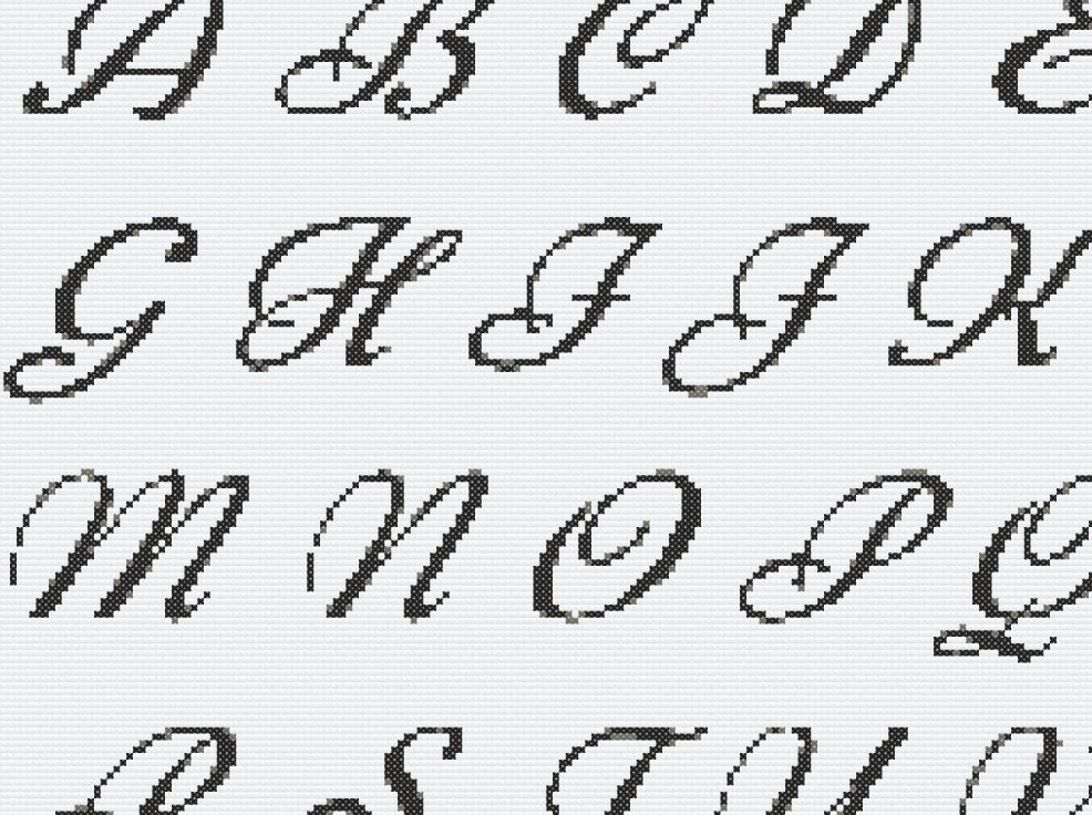 Monogram Alphabet Handwritten Letters | Cross Stitch Pattern | Quality ...