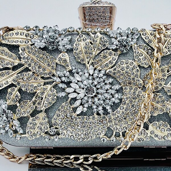 the GARDEN CLUTCH - Floral Crystal Women Clutch Bag, Fashion Butterfly Evening Clutch Purse main image 0