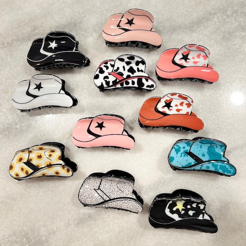 Cowgirl Hair Clip Hair Claw Western Theme Hair Clip Cowboy Etsy