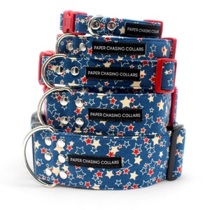 Patriotic dog collar, Fourth of July dog collar in 15 different sizes XS - XL