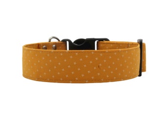 Mustard dog collar, fall dog collar available in 15 sizes XS through XL