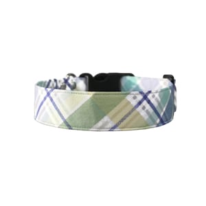 Plaid Easter Dog Collar: Cotton Blend, XS-XL