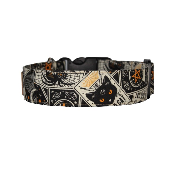 Black magic tarot dog collar - The Dark Craft - available in 15 sizes XS - XL