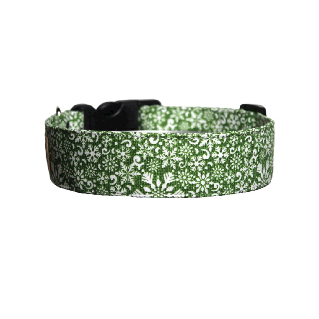 Snowflake Dog Collar, Green Dog Collar, Available in 15 Sizes XS XL Etsy