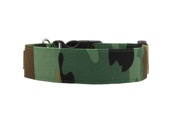 Camo Hundehalsband, Grün Camouflage im Military Stil