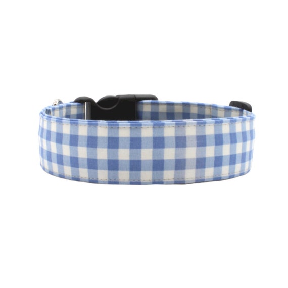 Gingham dog collar boy dog collar available in 15 sizes XS XL