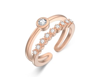 Rose Gold Zehenring 925 Sterling Silber Offen Einstellbare Zehenringe für Frauen