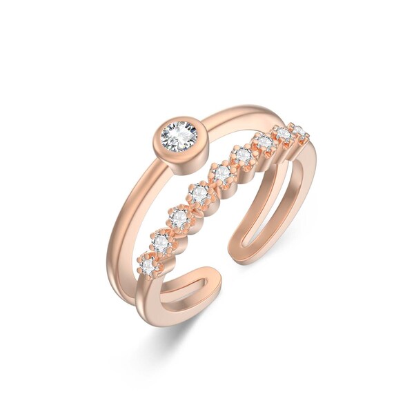 Rose Gold Toe Ring 925 Sterling Silver Open Adjustable Toe Rings for Women